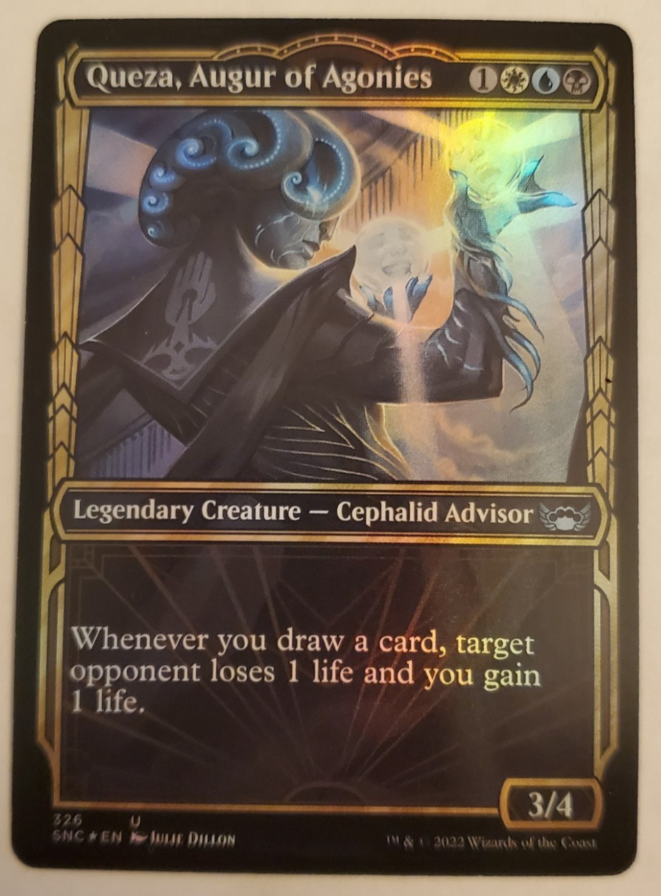1x Queza, Augur of Agonies Showcase FOIL Streets of New Capenna MTG NM