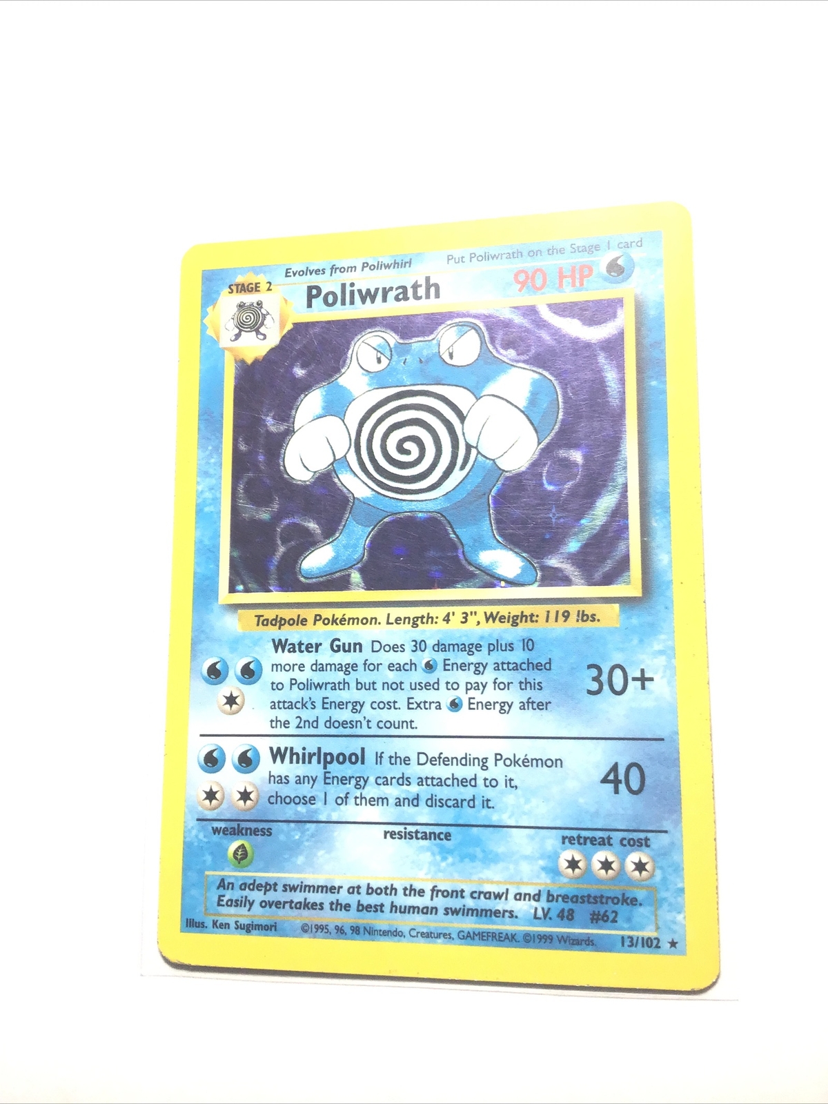 POLIWRATH – 13/102 – Base Set – Holo – Pokemon Card – PL