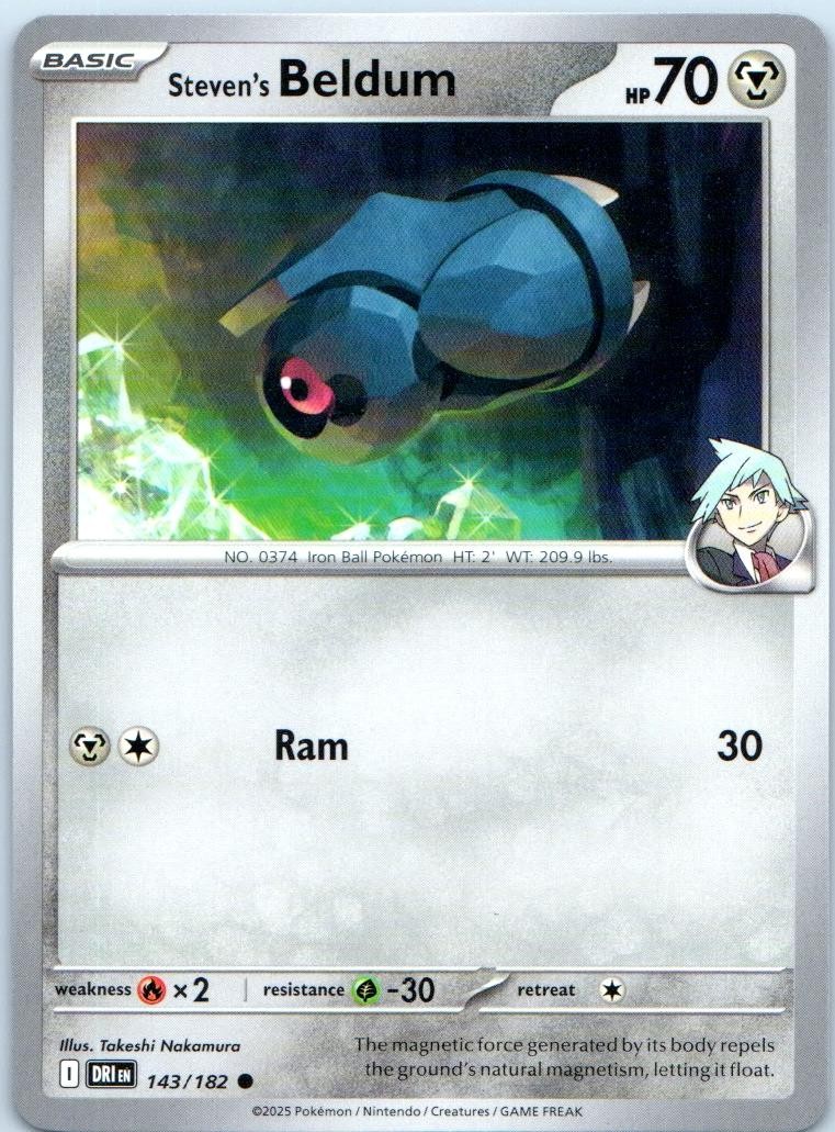 Steven’s Beldum 143/182 Common Destined Rivals Pokemon Near Mint