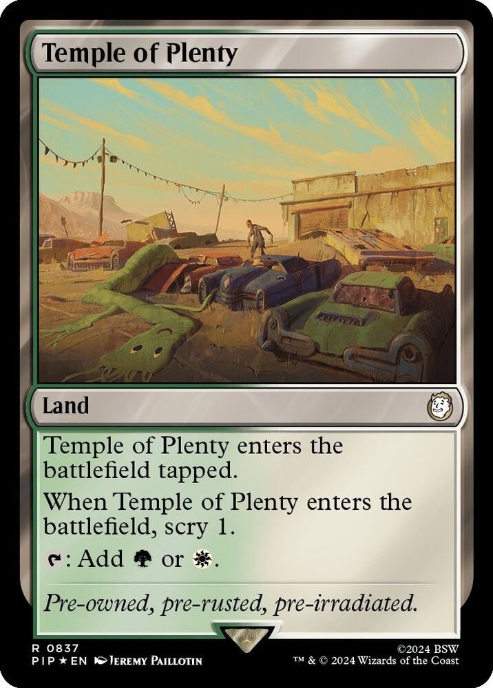 2024 MTG Magic The Gathering PIP Fallout Surge Foil #837 Temple of Plenty fresh
