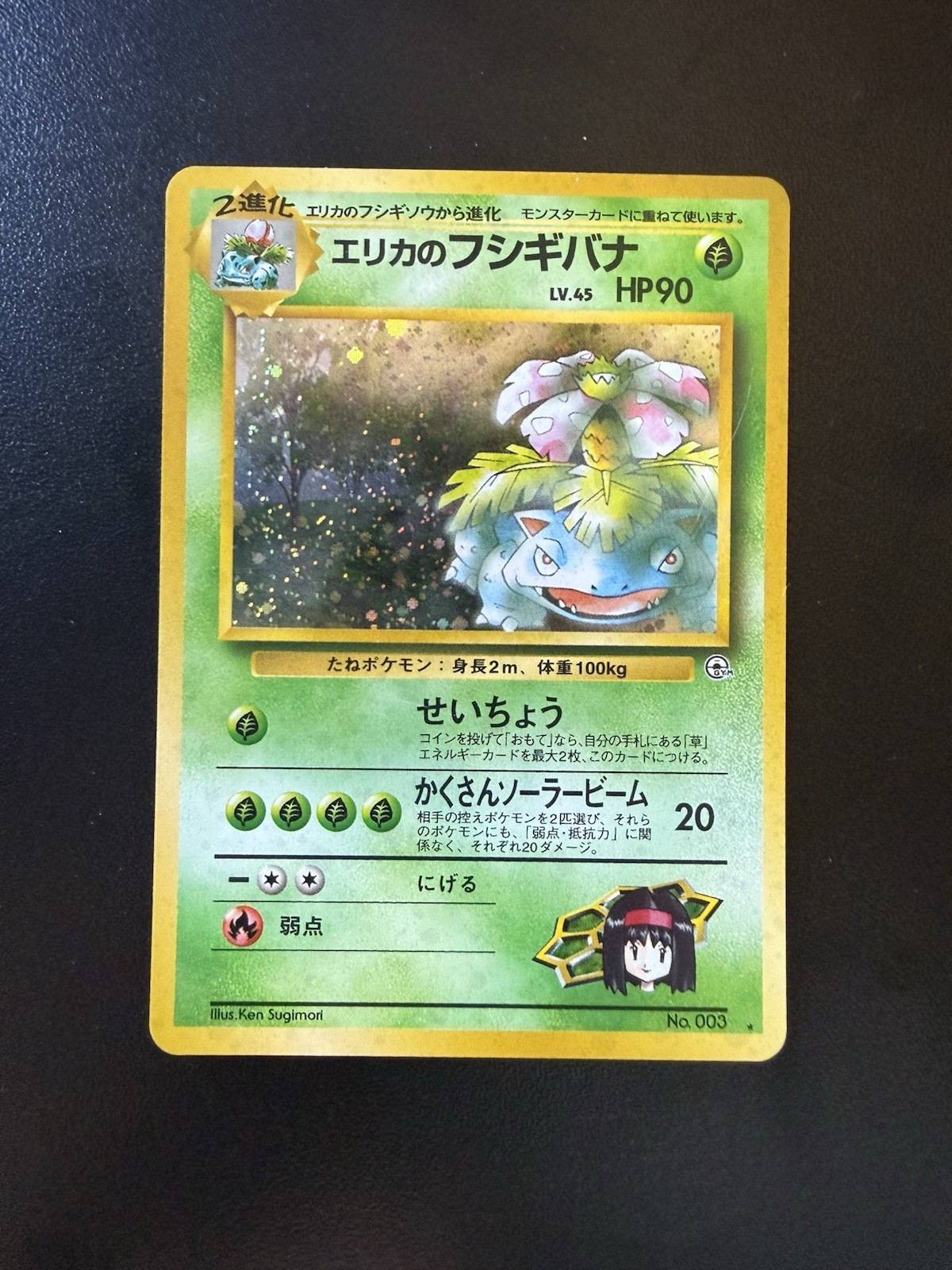 Pokémon TCG Erika’s Venusaur Holo Rare Card No. 003, Japanese Gym Heroes MP