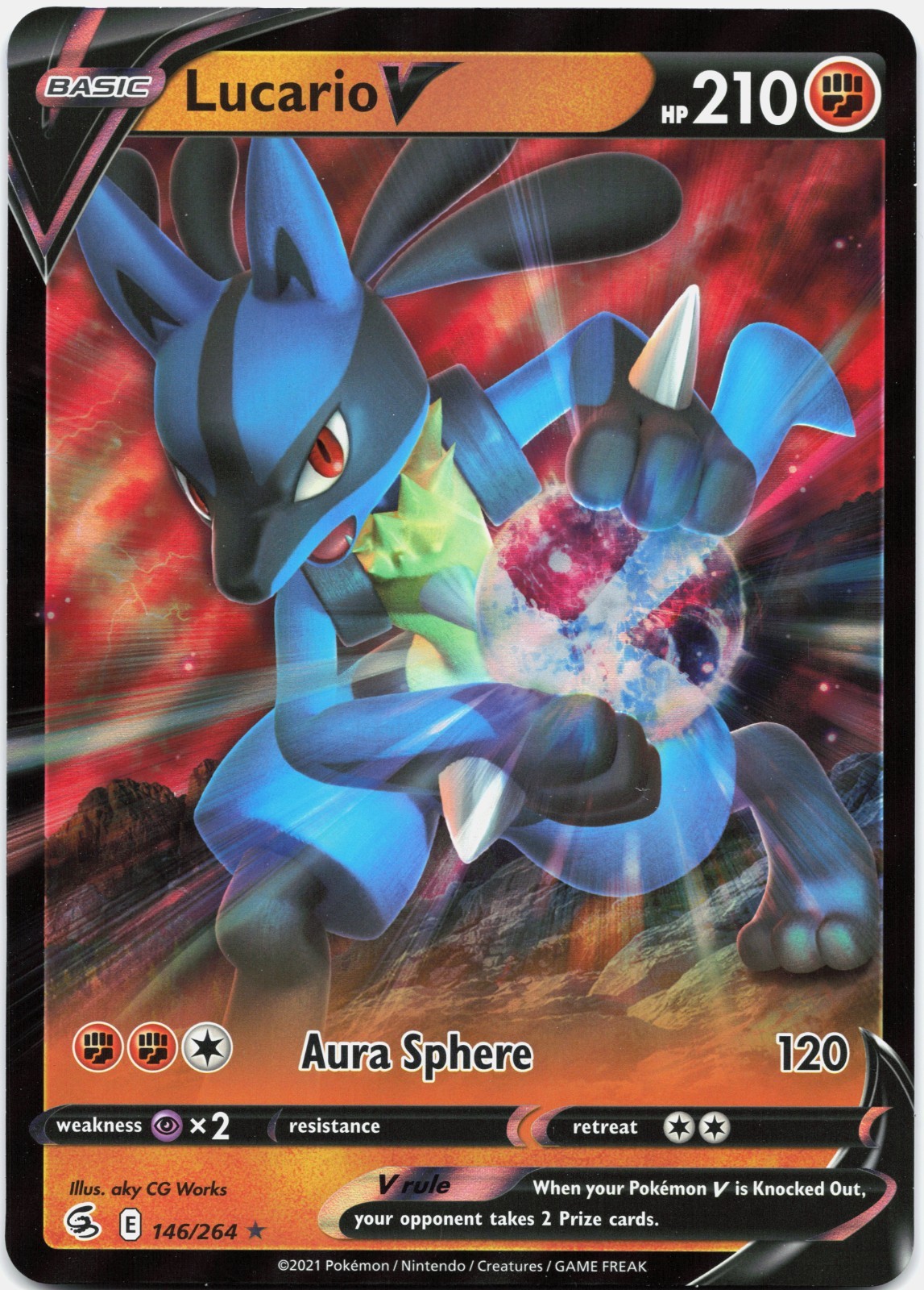 Pokémon TCG Lucario V SWSH Black Star Promos 146/264 Promo jumbo oversized LP
