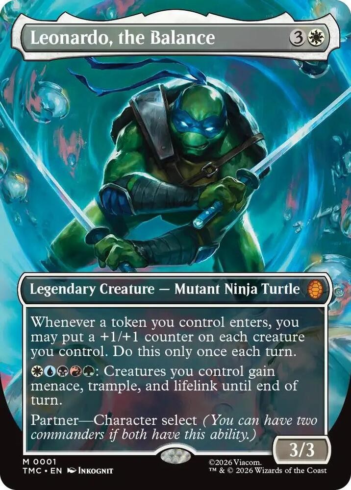 Leonardo, the Balance Borderless Foil – TMC 0001 NM – MTG Magic