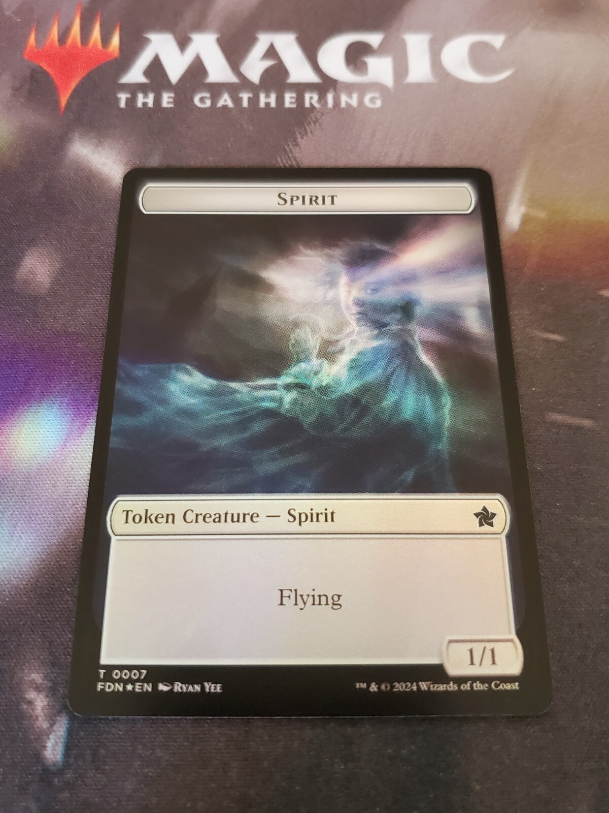 Mtg. 4x Spirit / Cat Double-Sided Token. Foil. Foundations. Nm