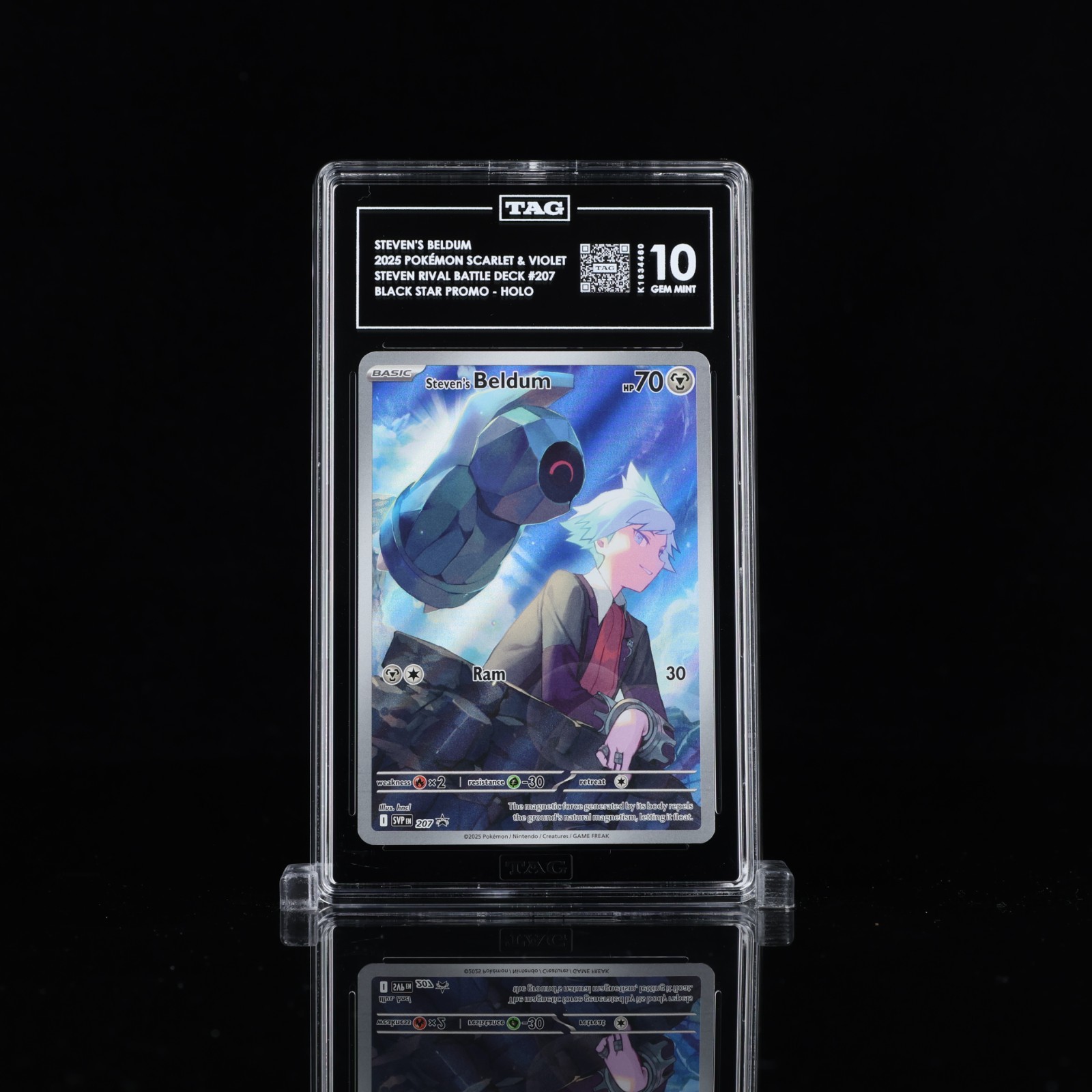 TAG Gem Mint 10 Steven’s Beldum 207 Black Star Promo Pokémon Rival Battle Deck