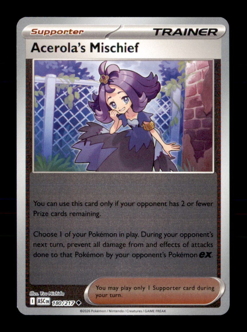 Acerola’s Mischief 180/217 Uncommon Ascended Heroes Pokemon Reverse Holo NM