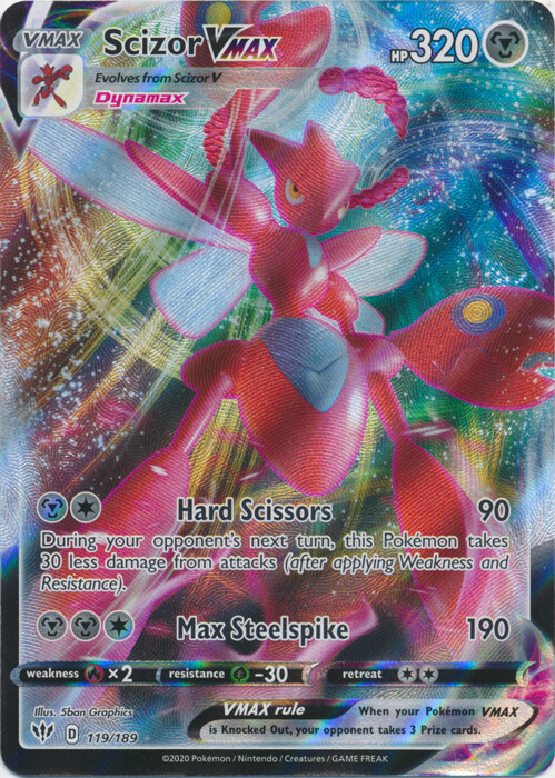 Scizor VMAX – 119/189 Ultra Rare Darkness Ablaze NM Pokemon TCG