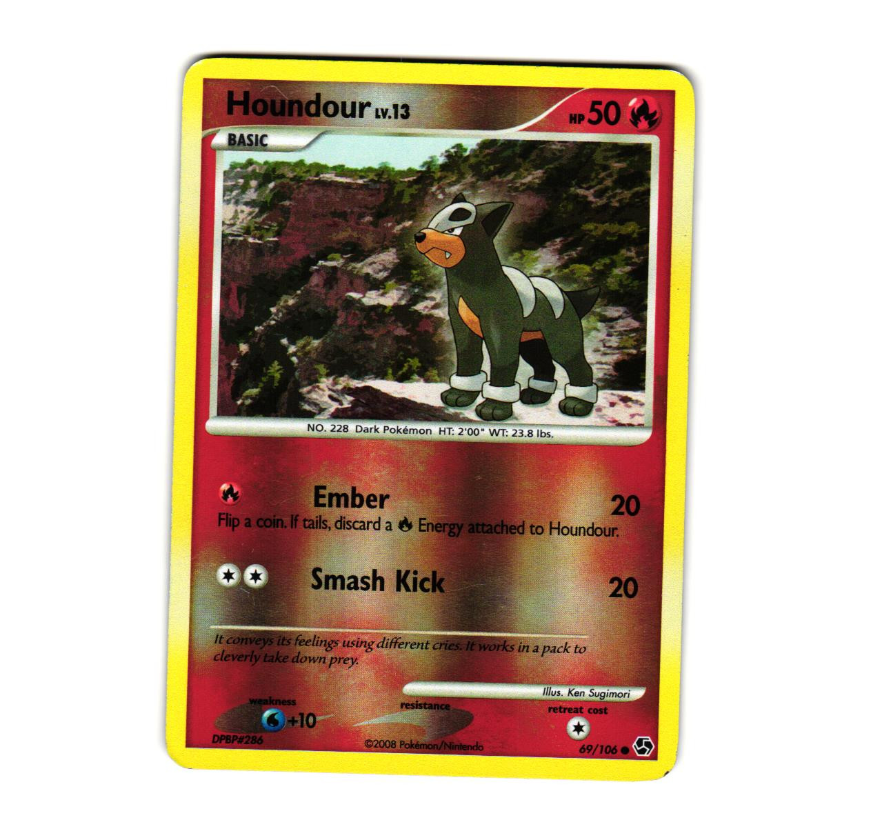 Pokemon Houndour 69/106 Great Encounters Reverse Holo Common LP
