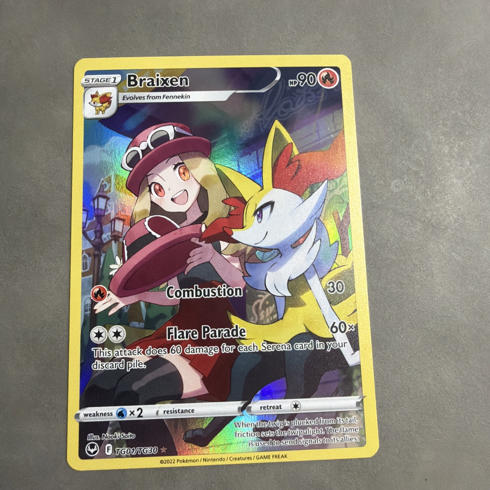 The Pokémon Company Braixen TG01/TG30 Silver Tempest Holo UR Full Art