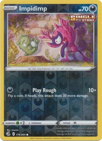 IMPIDIMP 176/264 FUSION STRIKE POKEMON (REVERSE HOLO, NM)
