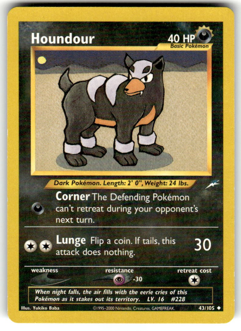 Houndour 43/105 Uncommon Neo Destiny Pokemon Lightly Played