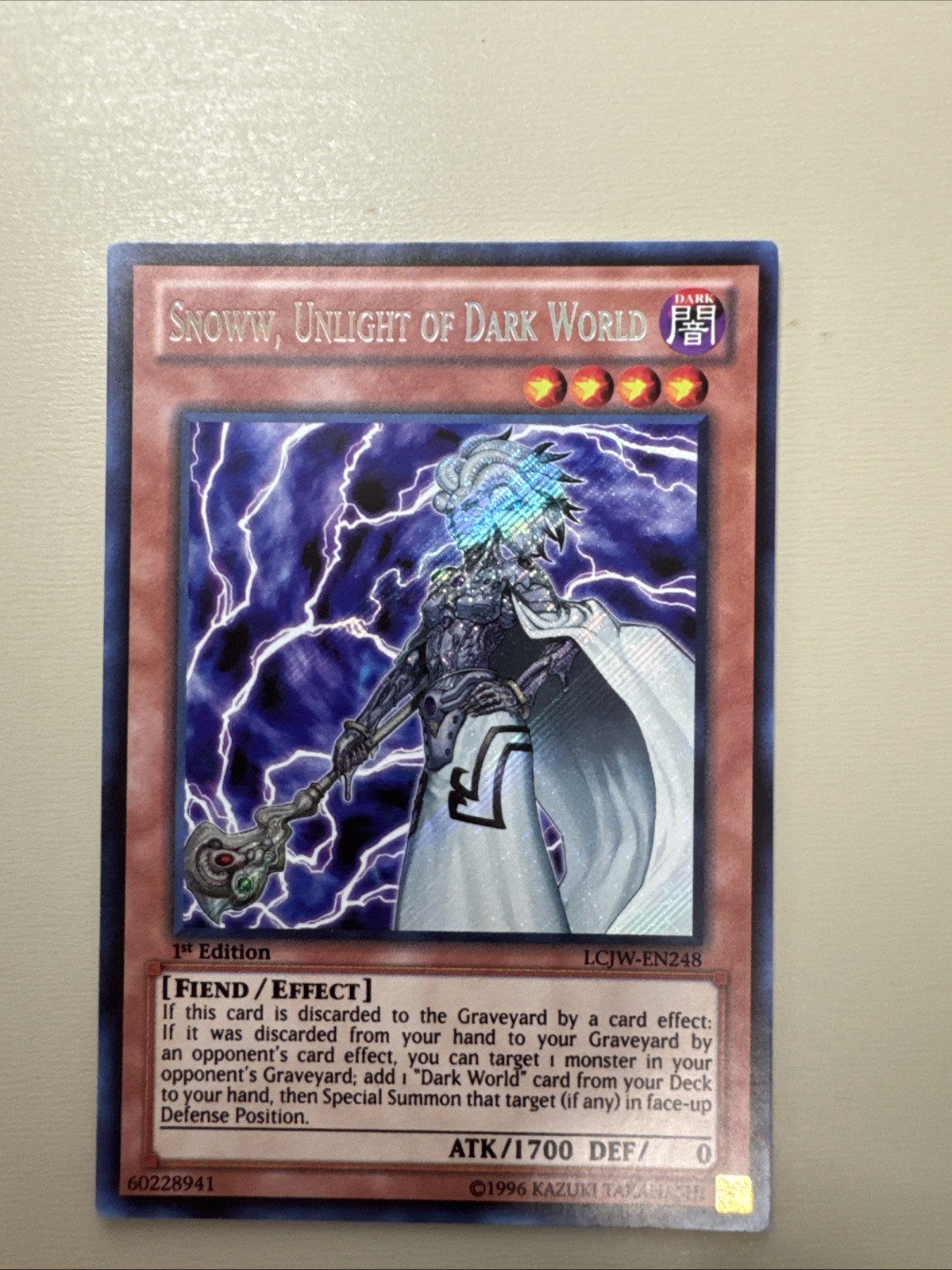 Snoww, Unlight of Dark World [LCJW-EN248] LP Secret Rare 1st Edition Yugioh!