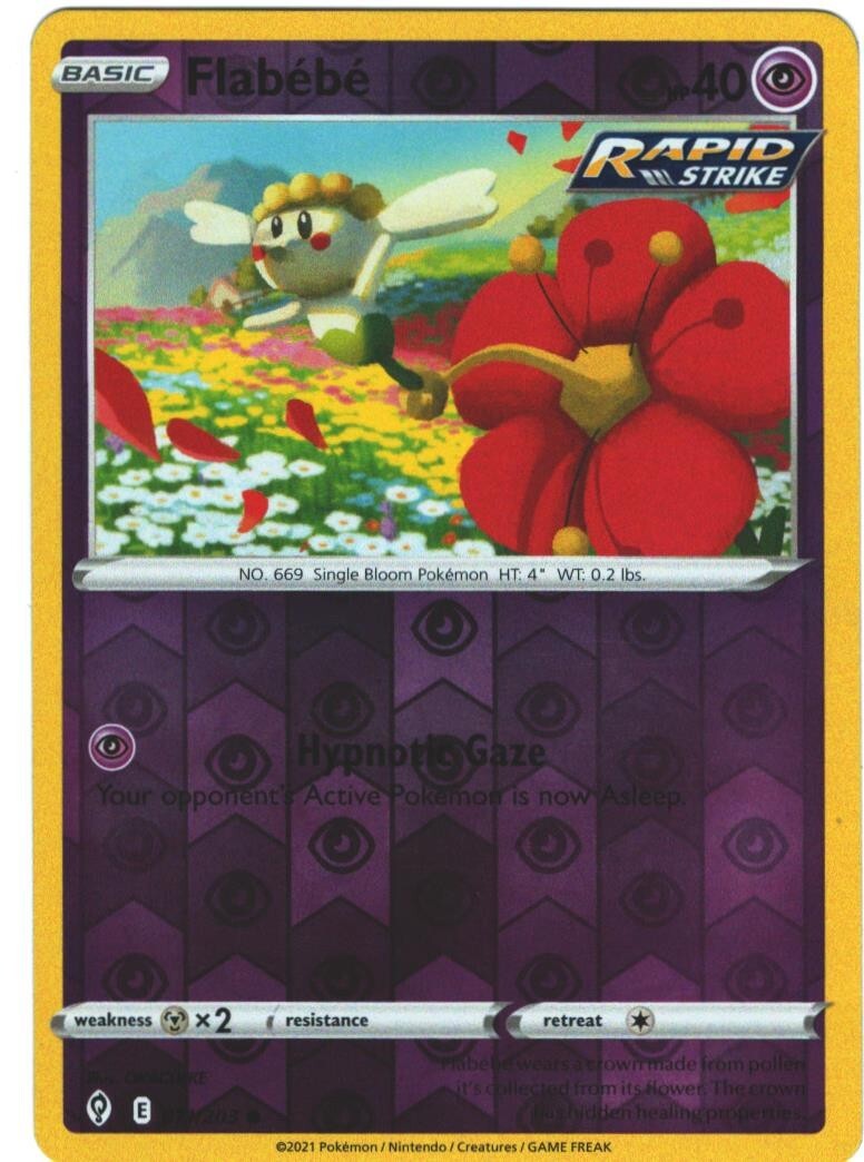 Flabebe 71/203 Evolving Skies Reverse Holo Common Pokemon Card TCG 071/203