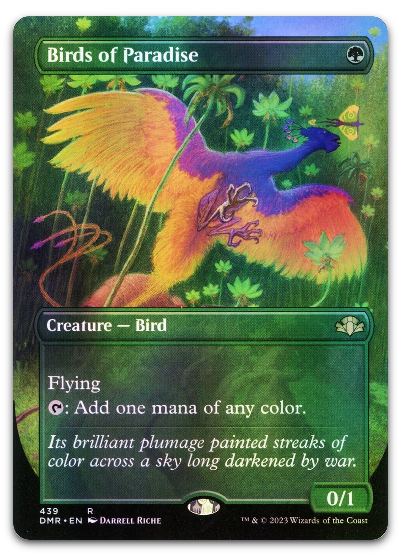 Birds of Paradise (Borderless) #439 (Foil) NM Dominaria Remastered DMR Magic MTG