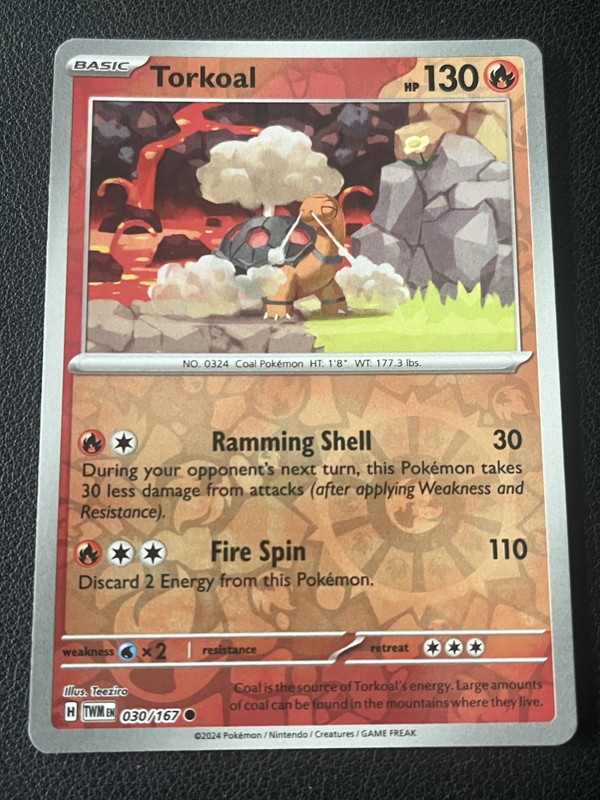 Torkoal 30/167 – Reverse Holo – SV: Twilight Masquerade – Pokémon TCG – NM+