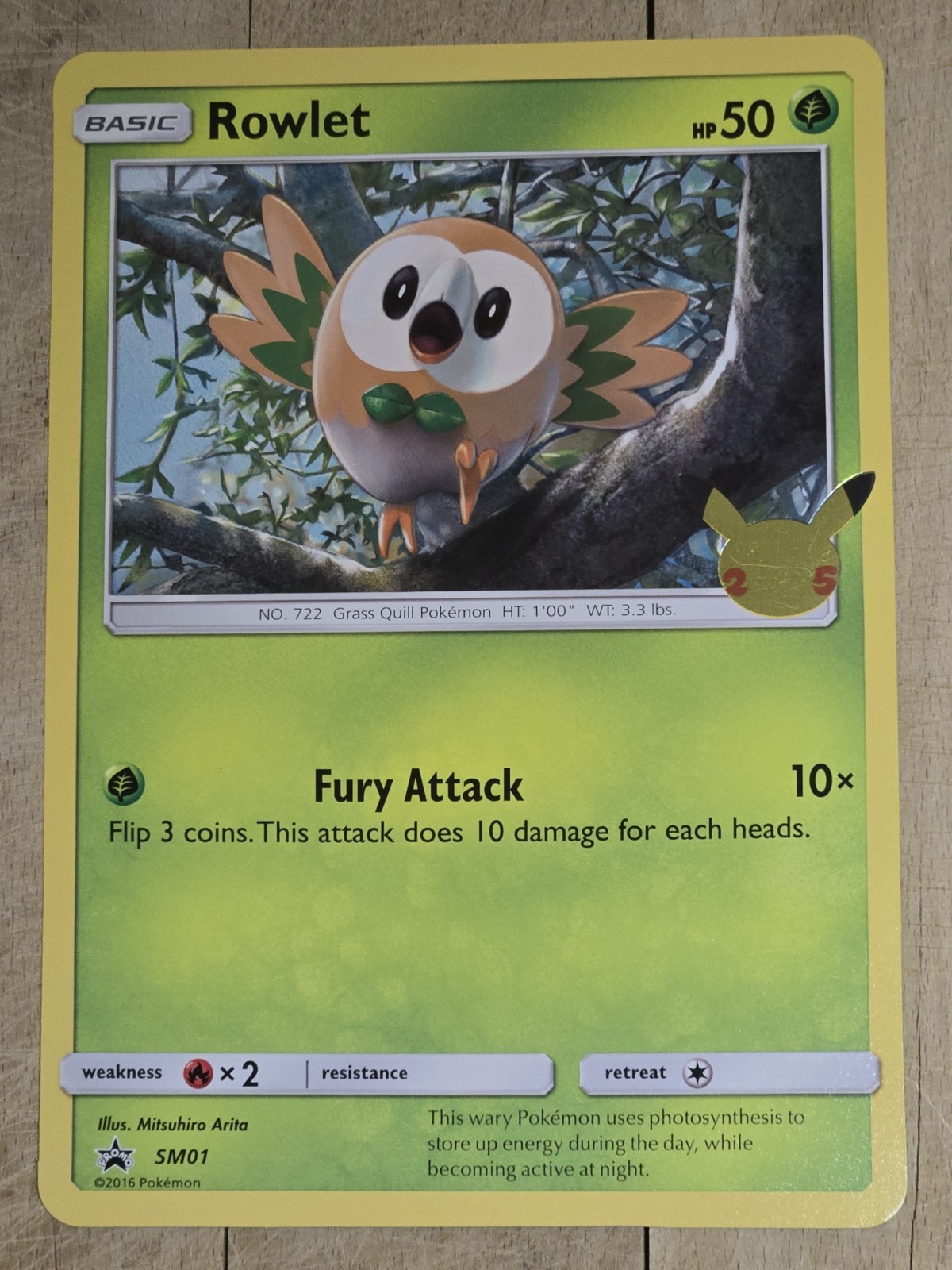 Rowlet First Partner Pack SM01 JUMBO CARD