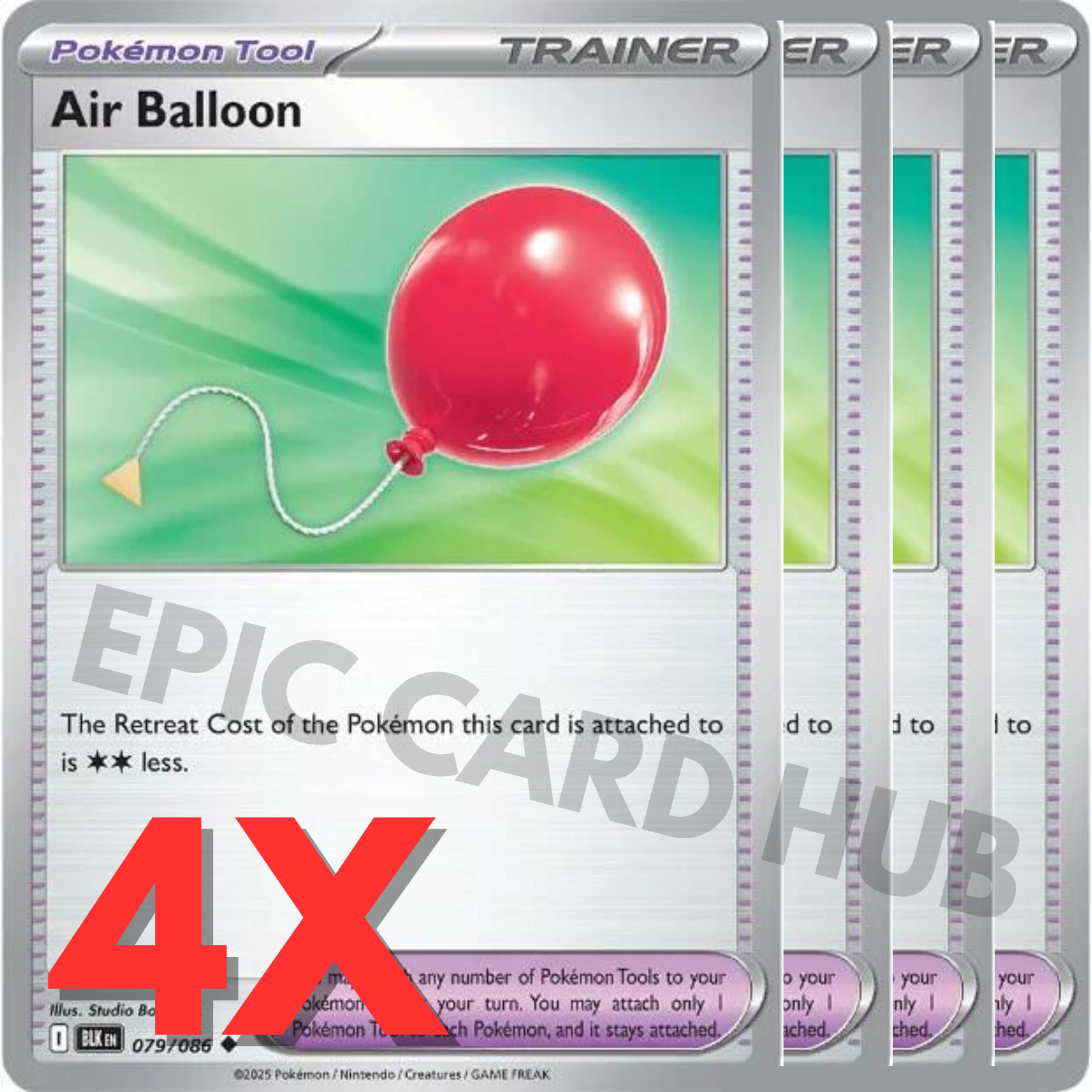 4x Air Balloon 079/086 x4 – SV: Black Bolt – Uncommon – Pokemon TCG Playset
