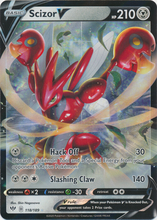 Scizor V – 118/189 Ultra Rare Darkness Ablaze NM Pokemon TCG