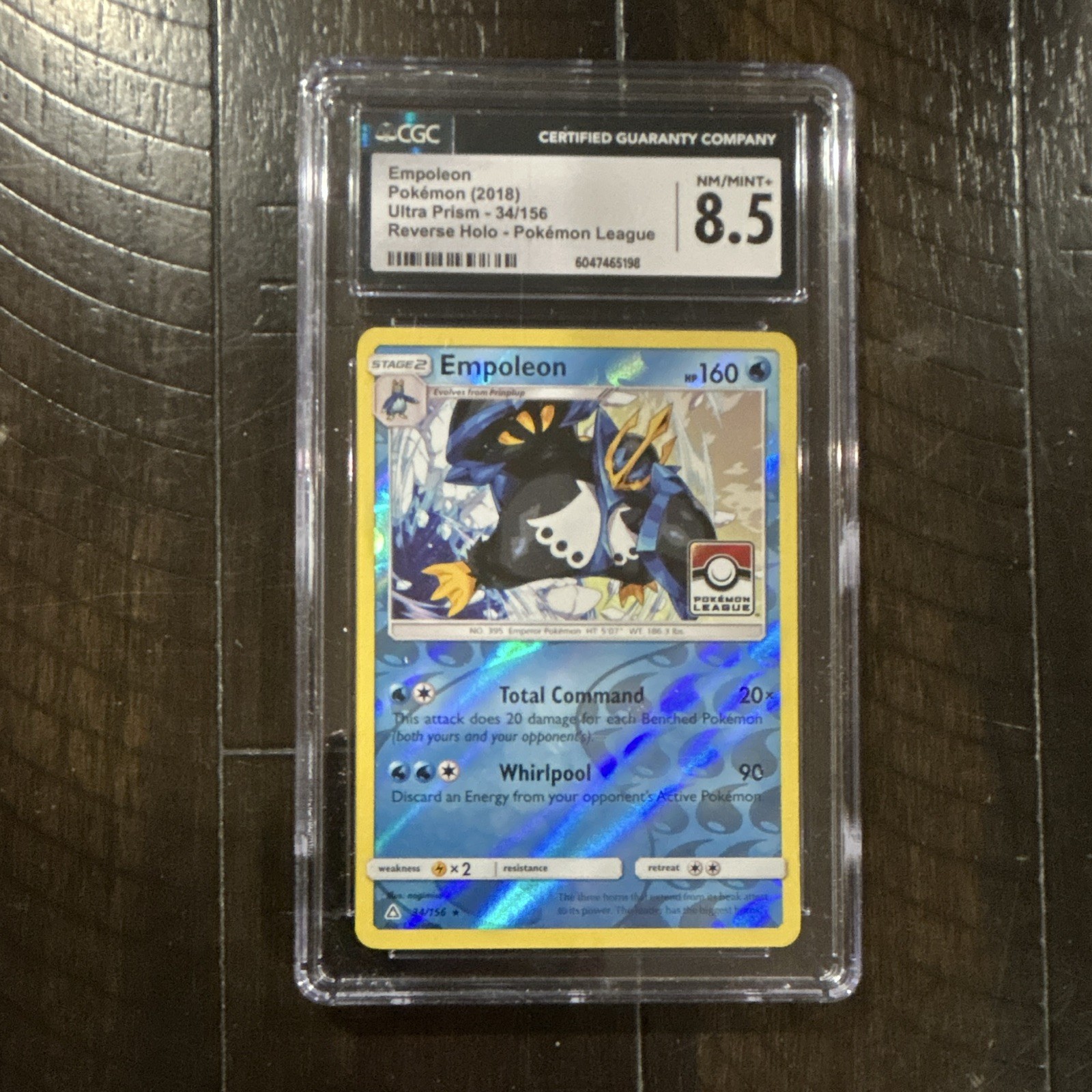 CGC 8.5 Empoleon 34/156 Ultra Prism Reverse Holo Pokemon League STAMPED ENG 2018