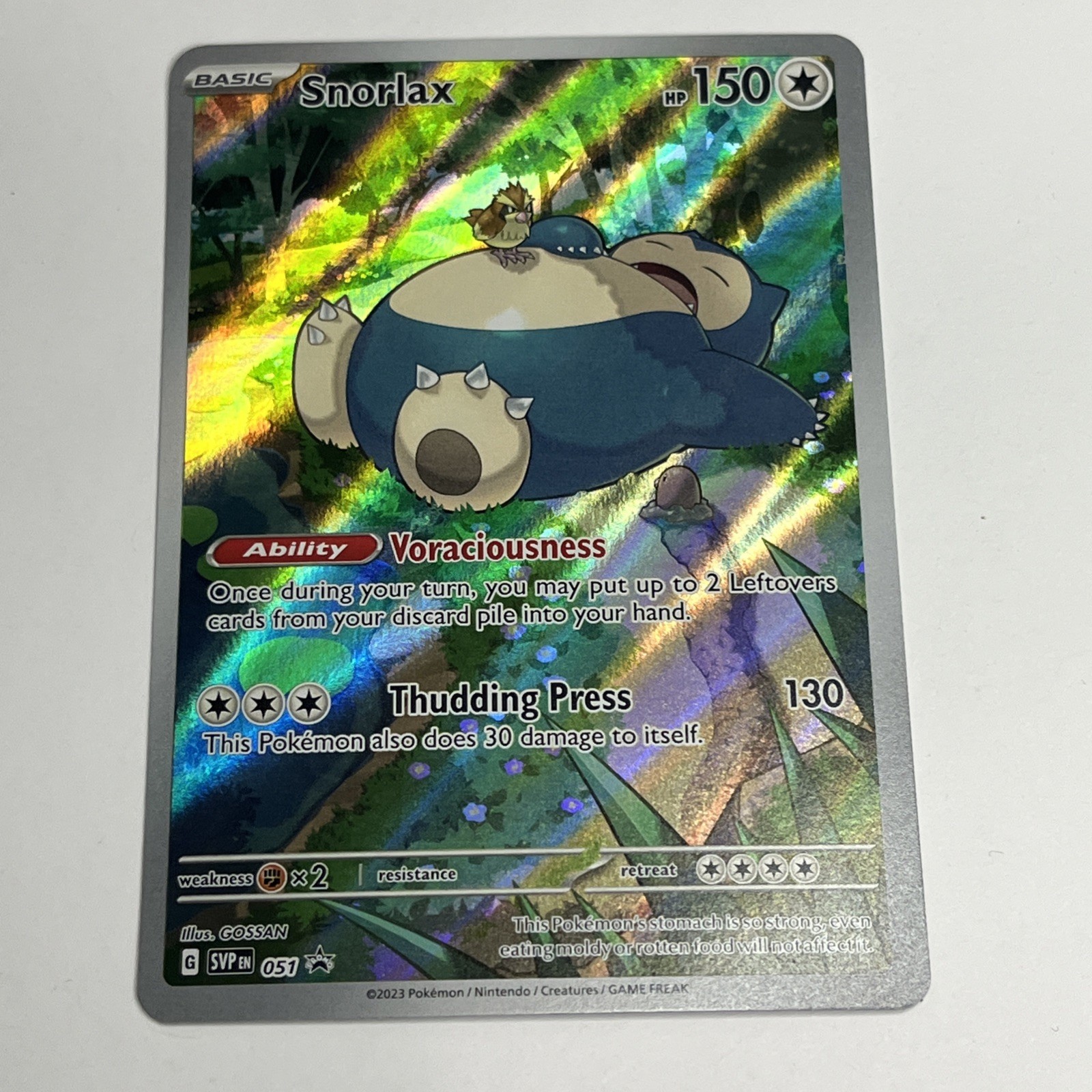 Snorlax – Opened – Scarlet & Violet Full Art Promo – NM 051 – Pokemon TCG