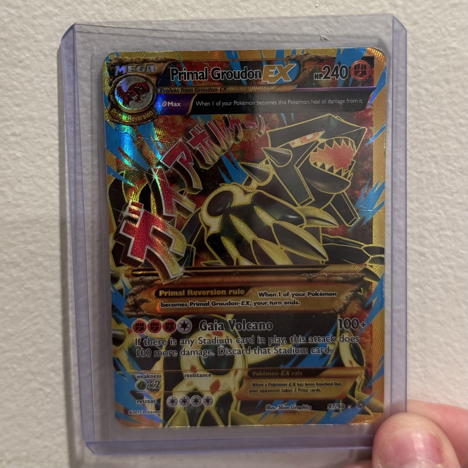 Primal Groudon EX (Shiny Full Art) 97/98 XY – Ancient Origins Holo