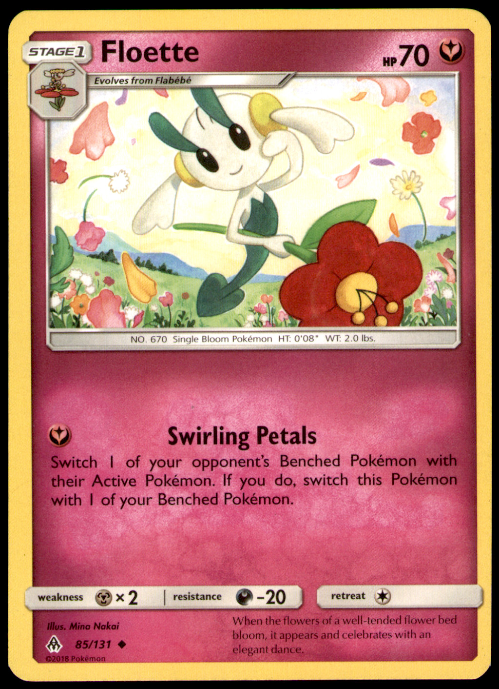 Floette SM – Forbidden Light 85/131 HP Mina Nakai