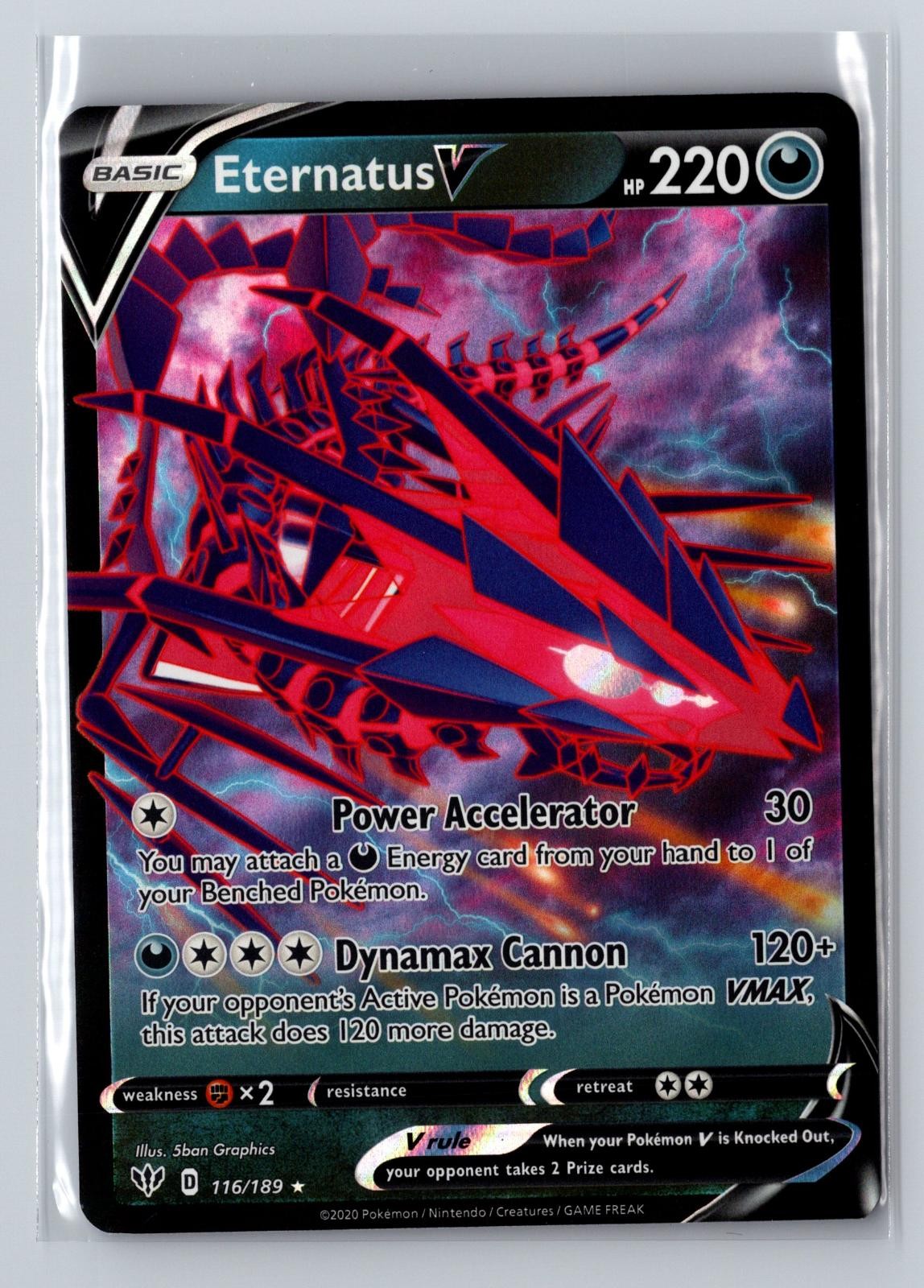 Eternatus V 116/189 Holo V Rare Darkness Ablaze Pokemon Near Mint