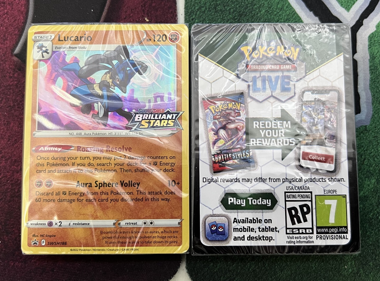 Pokemon SEALED Lucario SWSH186 Brilliant Stars Prerelease Promo Pack!!