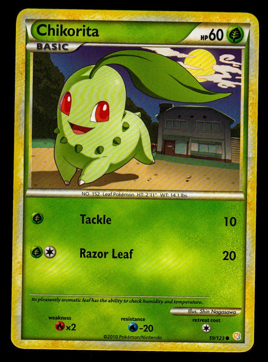 DMG Chikorita 59/123 HeartGold & SoulSilver Pokemon 2010 Shin Nagasawa