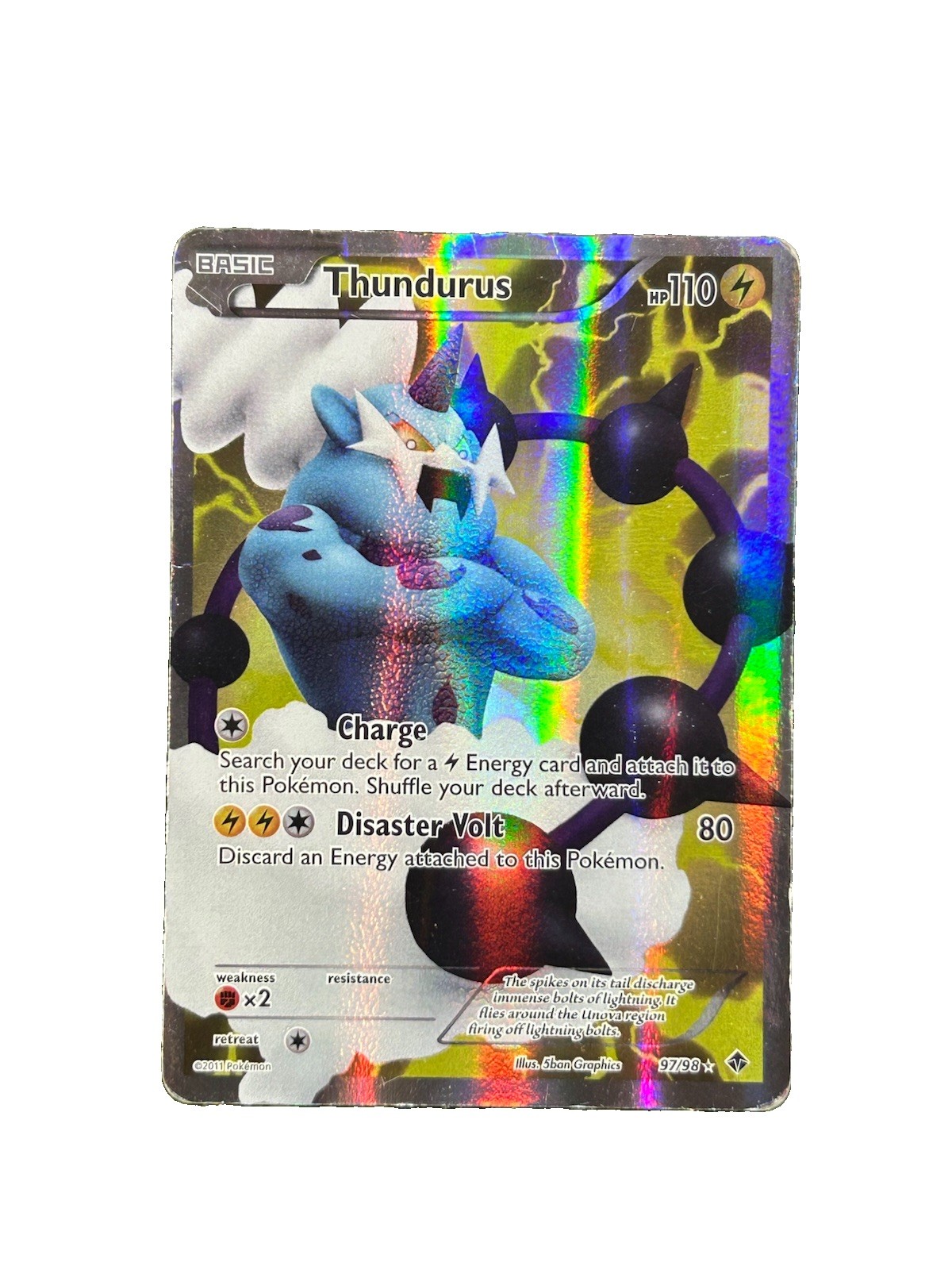 Thundurus 97/98 Ultra Rare Emerging Powers Pokemon Holo HP