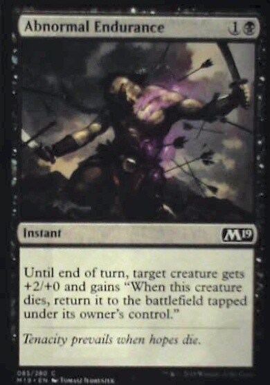 Abnormal Endurance – Core Set 2019: #85, Magic: The Gathering Nm R80