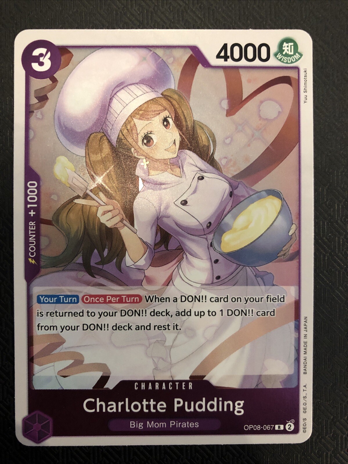 One Piece Card Game! Charlotte Pudding OP08-067 RARE – English! HOLO