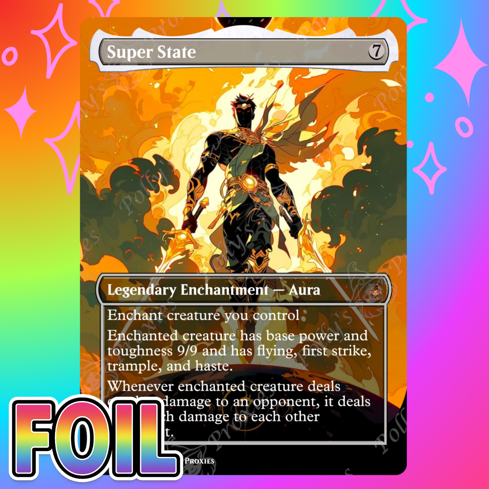 Super State FOIL Proxy Card with Custom Fantasy Art Design