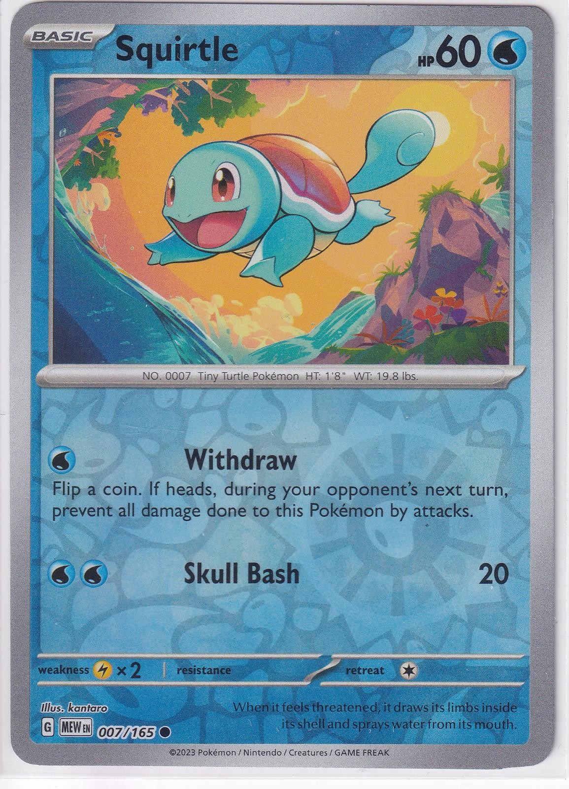 Squirtle 007/165 Common 151 Pokemon Reverse Holo Near Mint