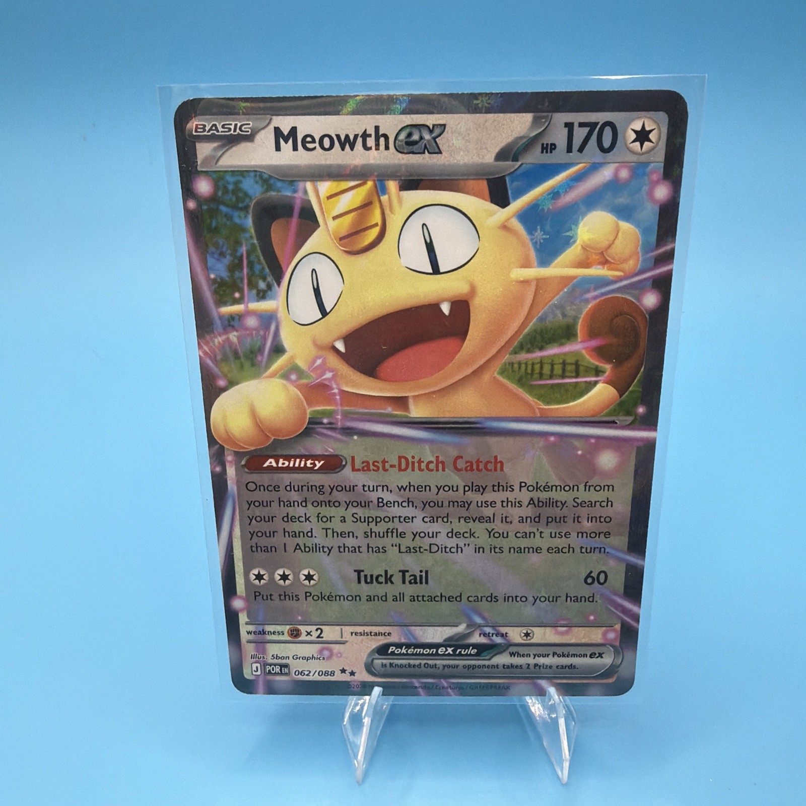 Meowth EX 062/088 Double Rare English Perfect Order NM