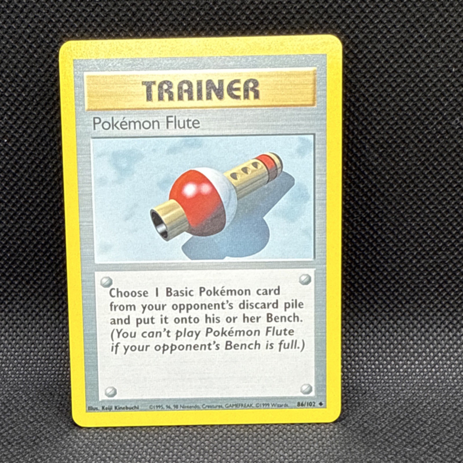 Pokémon TCG Pokémon Flute Trainer Card 86/102 Base Set 1999 Near Mint NM