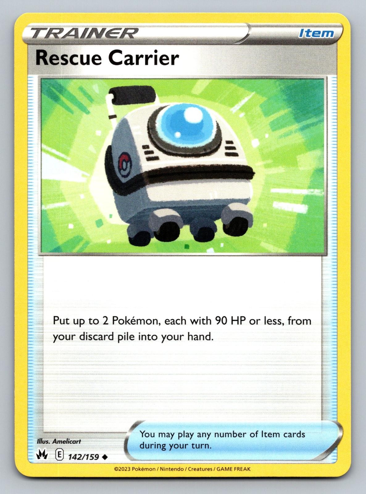 Rescue Carrier 142/159 Crown Zenith CRZ Pokemon UC NM Amelicart