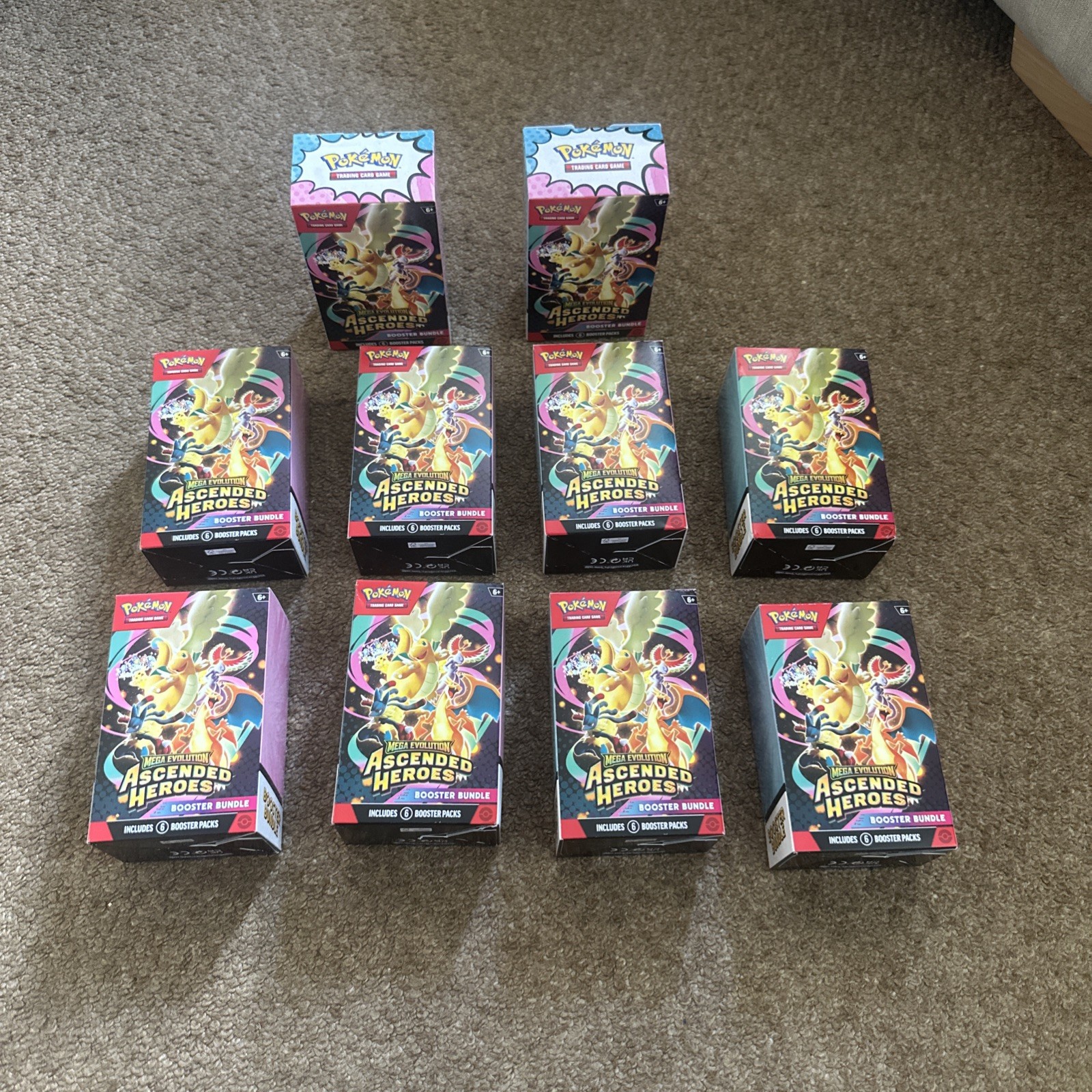 10x Pokemon Ascended Heroes Booster Bundle Boxes – Empty