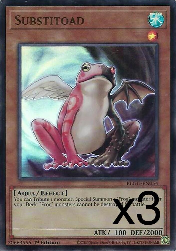 3X Yugioh Substitoad BLGG-EN054 Ultra Rare 1st Edition NM
