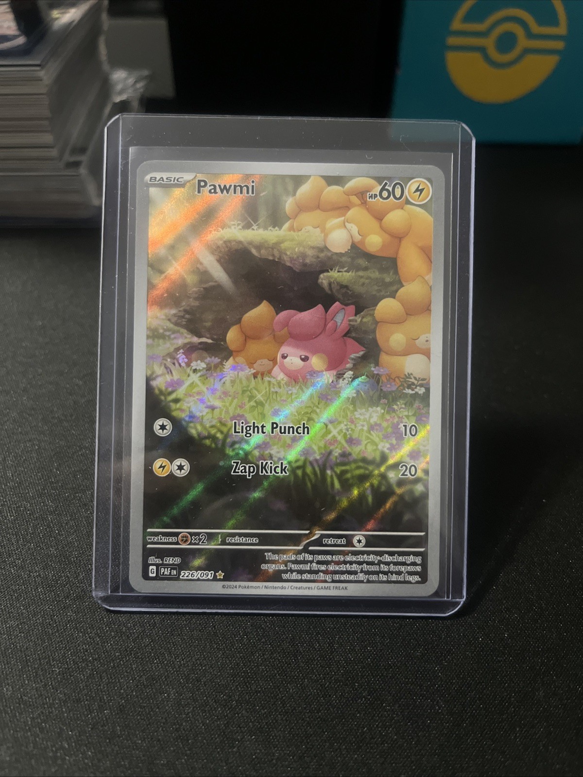 Pokemon TCG Pawmi Illustration Rare Card 226/091 SV Paldean Fates