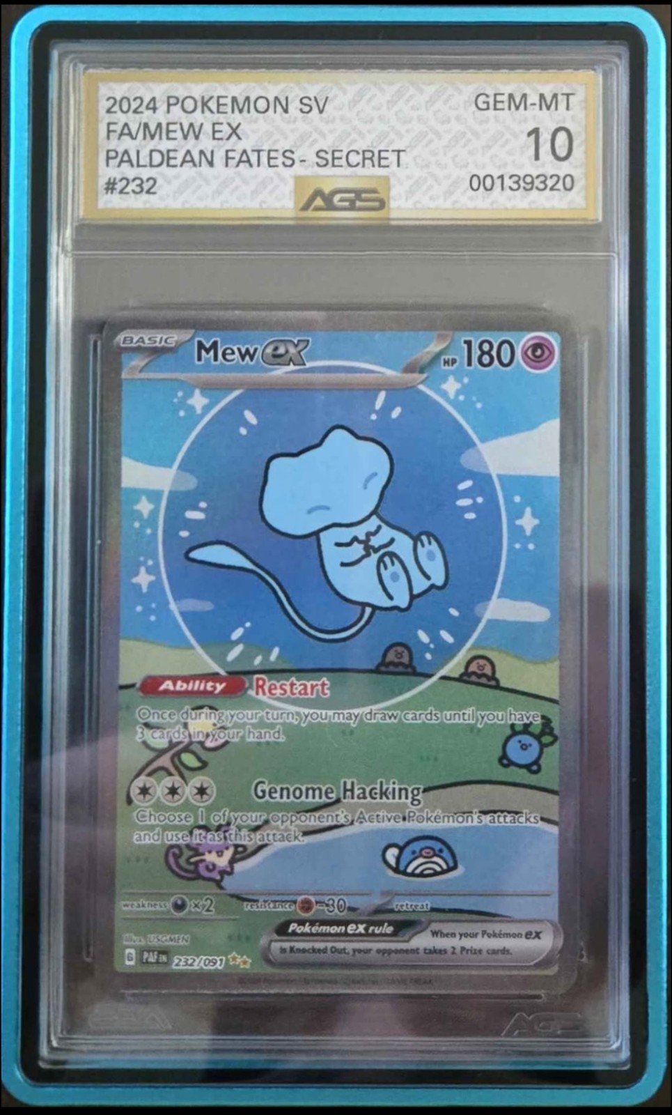 Mew ex 232/091 SV: Paldean Fates Holo (AGS 10) GRADED