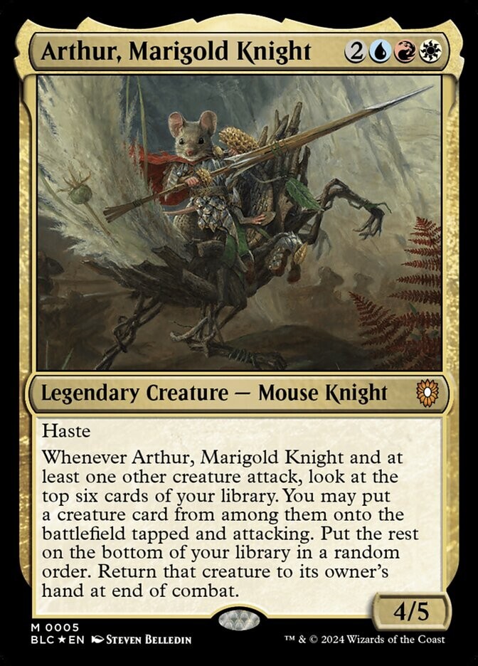 Arthur, Marigold Knight 0005 Mythic Foil Bloomburrow Commander MTG NM