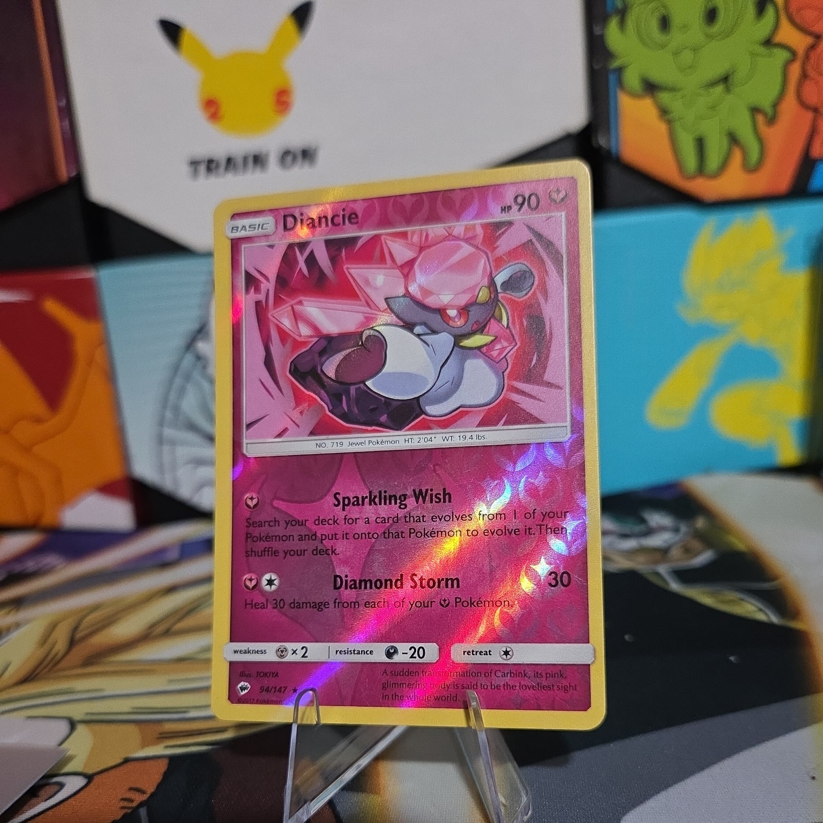 Diancie – 94/147 – Burning Shadows – Pokémon TCG – Reverse Holo – LP