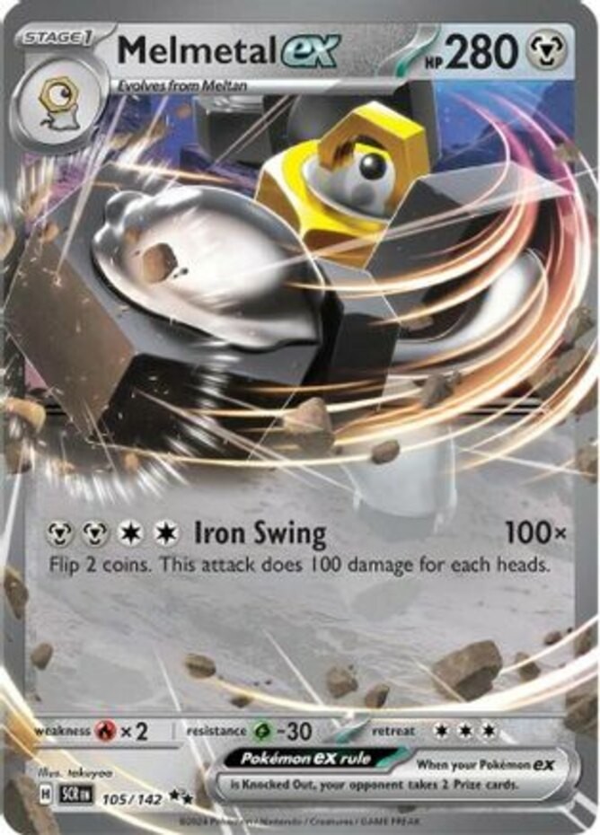 1x Melmetal ex – 105/142 – Double Rare NM-Mint Pokemon SV07 – Stellar Crown