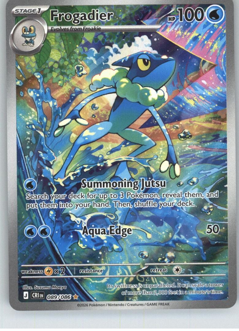 Frogadier 089/086 Shiny Rare ME04: Chaos Rising Pokemon Near Mint