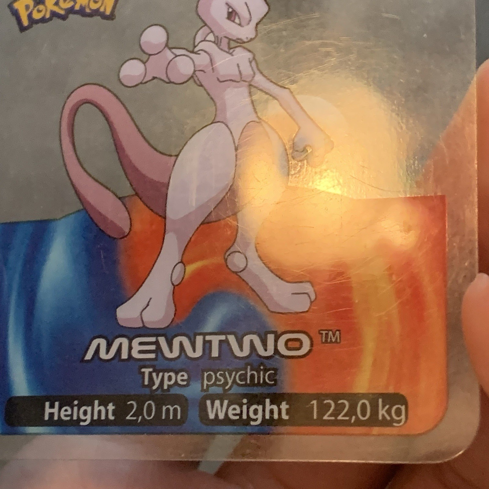 Pokemon Edibas Laminacards Mewtwo 150 Clear Plastic 2006 English Vintage Card