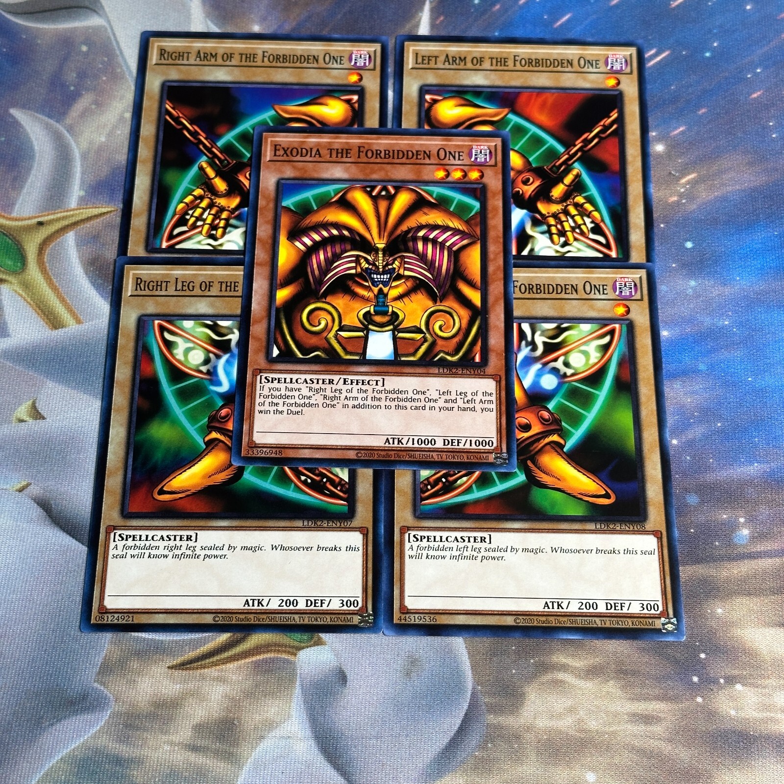 YUGIOH TCG! COMPLETE 5 Card Exodia the Forbidden One Set LDK2 Common NM