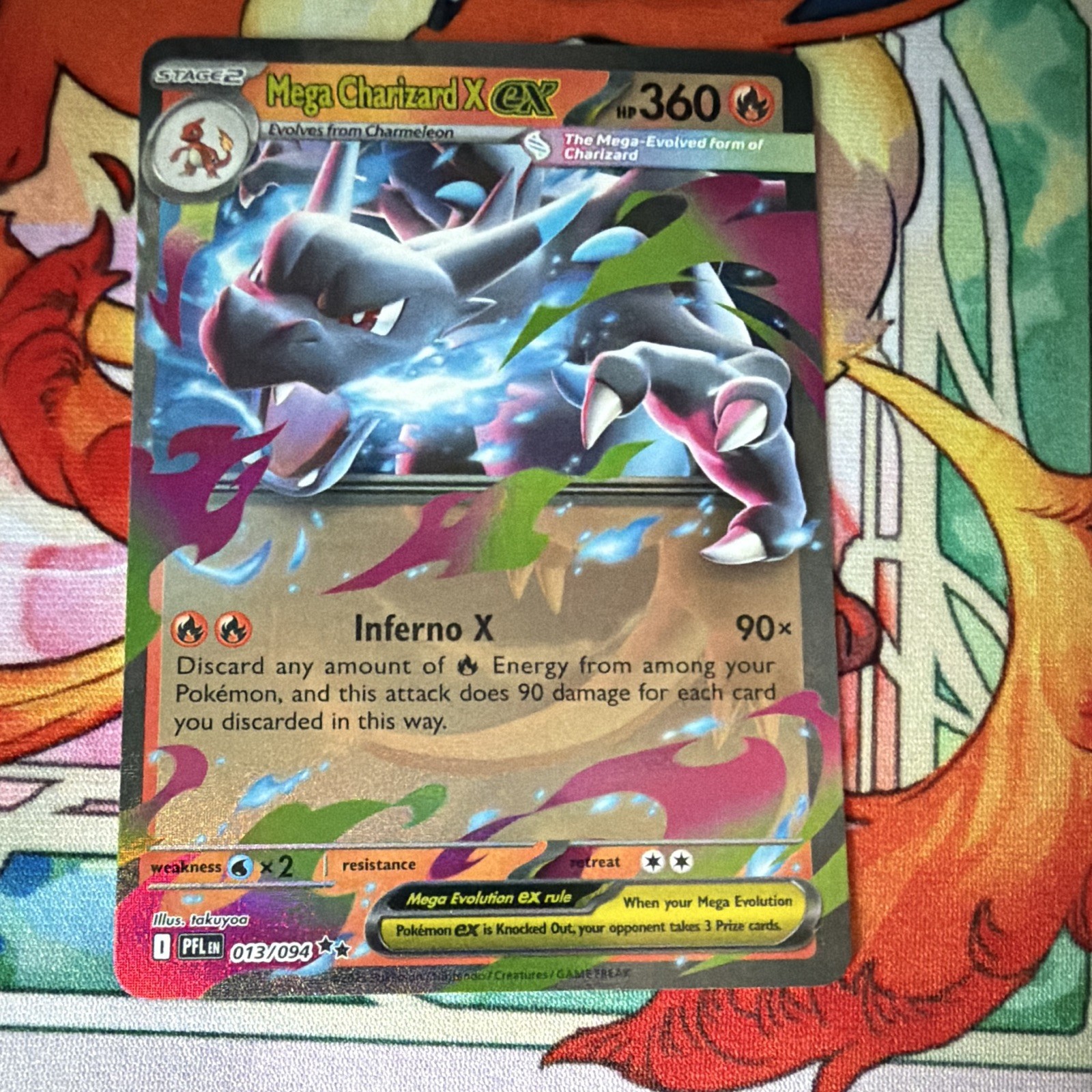 The Pokémon Company Mega Charizard X ex 013/094 ME02 Holo EX EN HP360