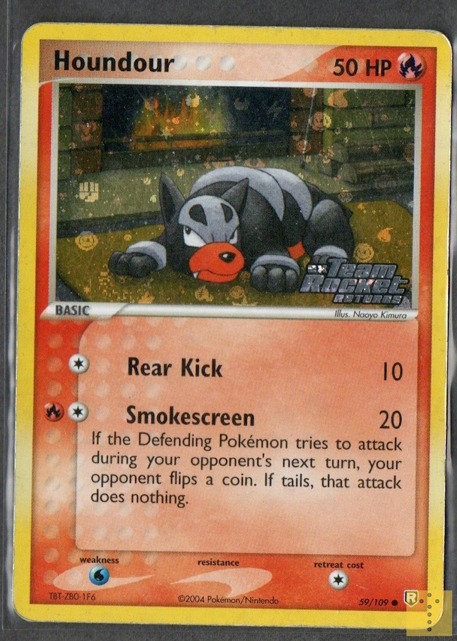 Houndour 59/109 Common Stamped Reverse Holo Team Rocket Returns Pokemon MP