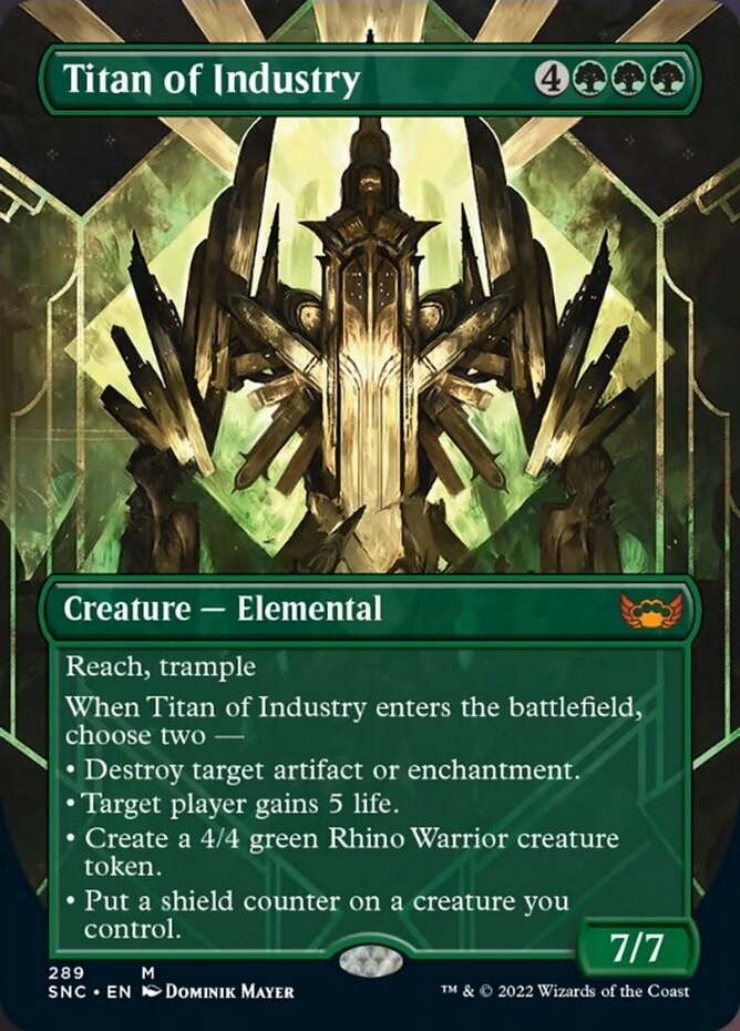 MTG Titan of Industry – Foil – Borderless, Streets of New Capenna, Lightly Playe